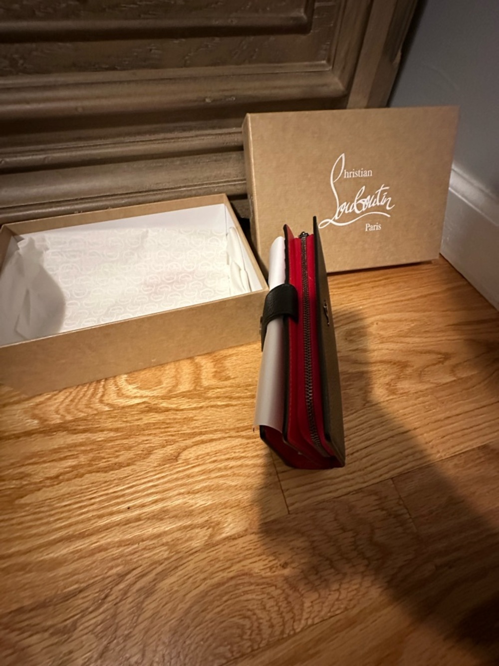 Christian Louboutin Black and Red Leather Card Holder Wallet - Picture 4 of 4